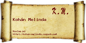 Kohán Melinda névjegykártya